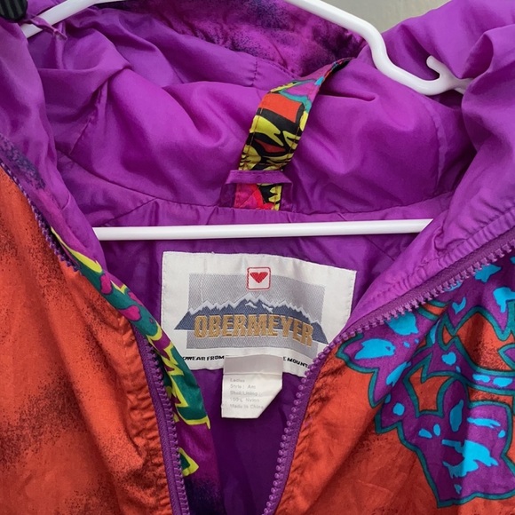 Vintage Obermeyer Half Zip Windbreaker with Insulated Hood - Picture 5 of 14